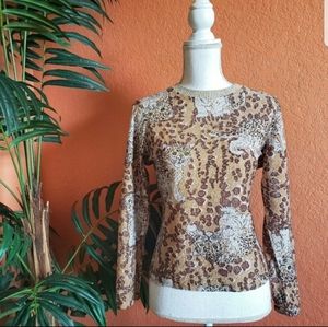 Vintage Lady Manhattan Animal Print Metallic/Sparkle Top- Leopard Cubs